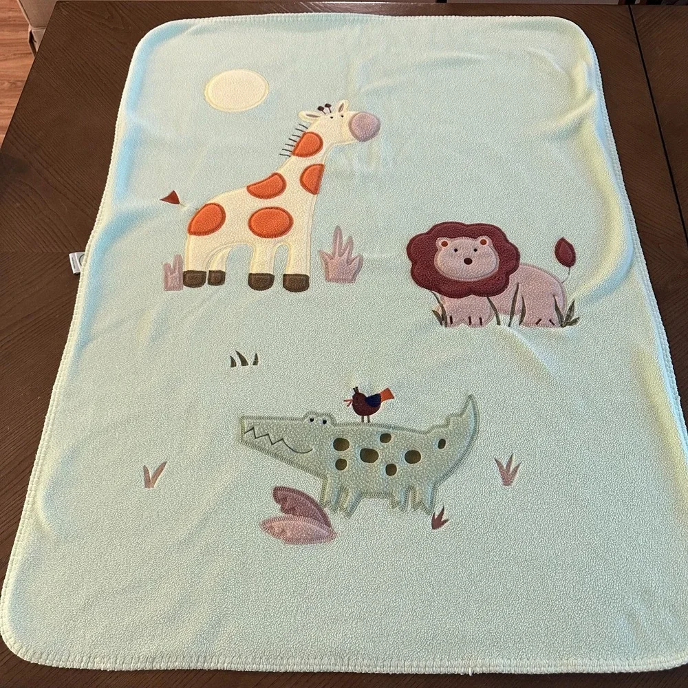 CIRCO Safari Jungle‎ Zoo Fleece Baby Crib Blanket Comforter 40'' x 30''
